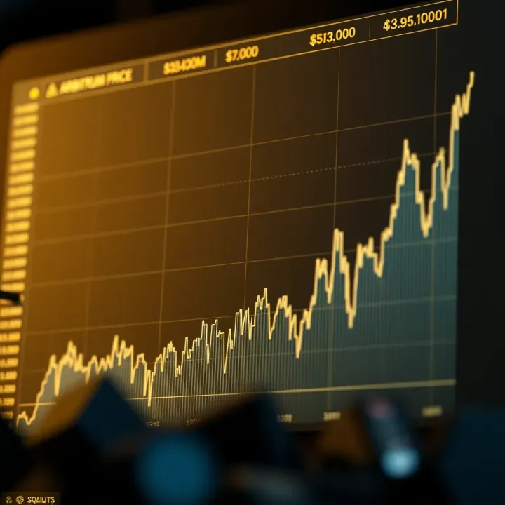 Graph showing Arbitrum’s price fluctuations alongside Ethereum network activity