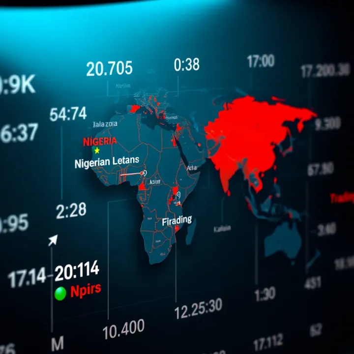 World map highlighting Nigeria and major Asian financial hubs illustrating trading session overlap