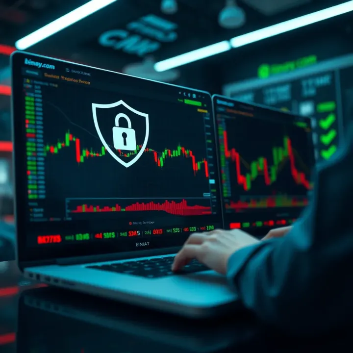 Illustration of secure online trading environment emphasizing account protection and regulatory compliance