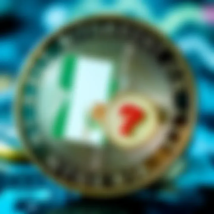 Conceptual illustration showing technical blockchain elements and Nigerian flag integration