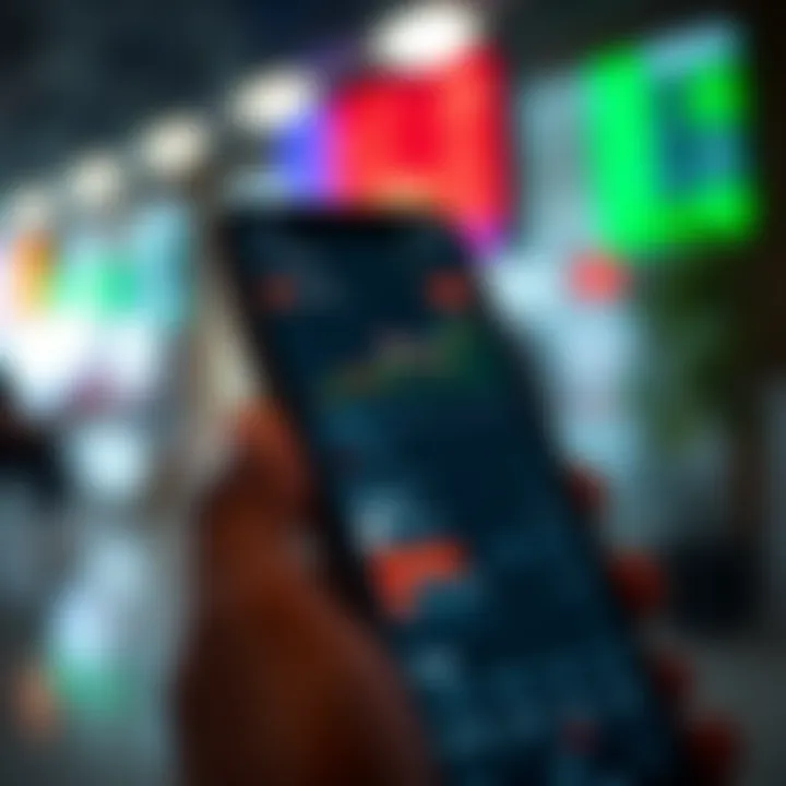 Mobile phone screen displaying a Nigerian trading app interface with stock charts and investment options