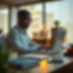 Student using a laptop at a desk with books and a smartphone nearby, representing online earning opportunities