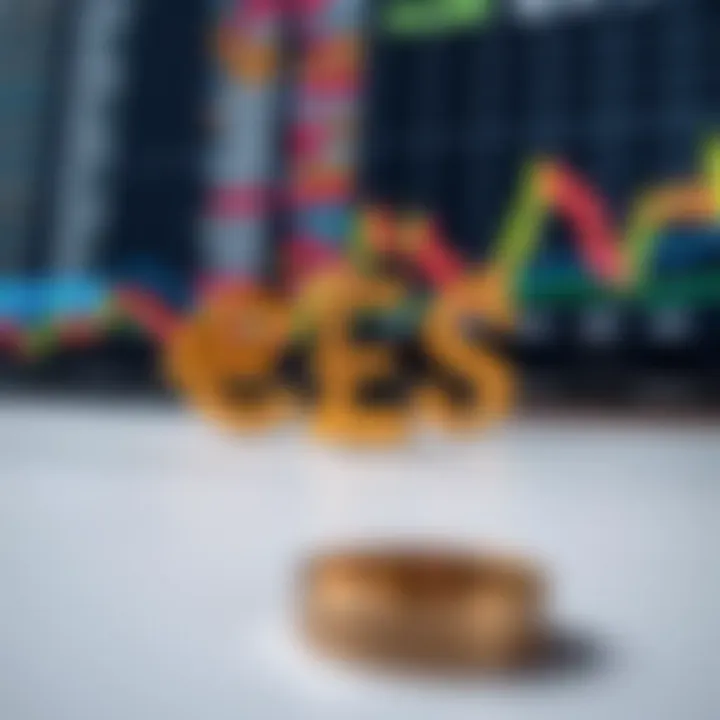 Illustration of financial charts with currency symbols representing forex trading concepts