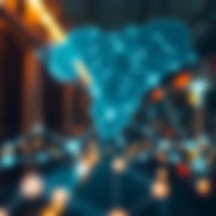 Blockchain Networks Shaping Nigeria's Crypto Economy Stylized representation of blockchain networks connecting across Nigeria