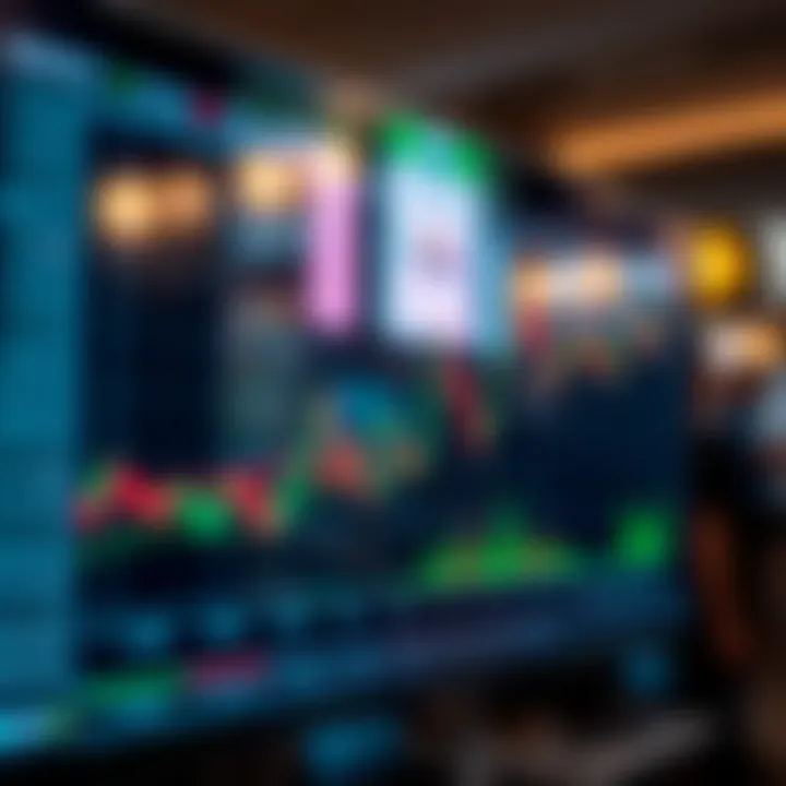 Graph showing market fluctuations with highlighted periods of surge trading activity