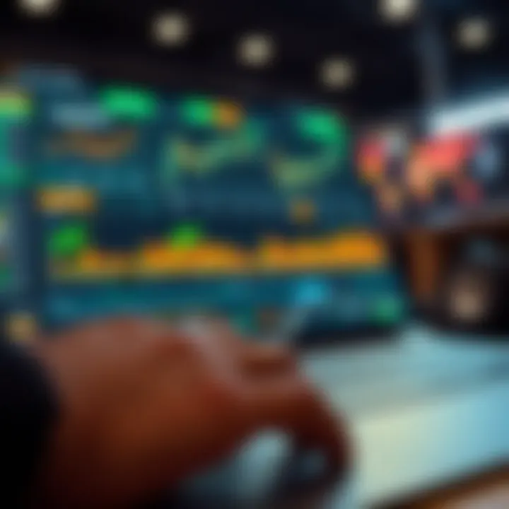 Dashboard displaying financial charts and trading tools on a digital platform