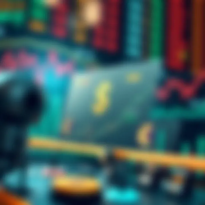 Graphical representation of Nigerian financial market with trading bot icons and currency symbols