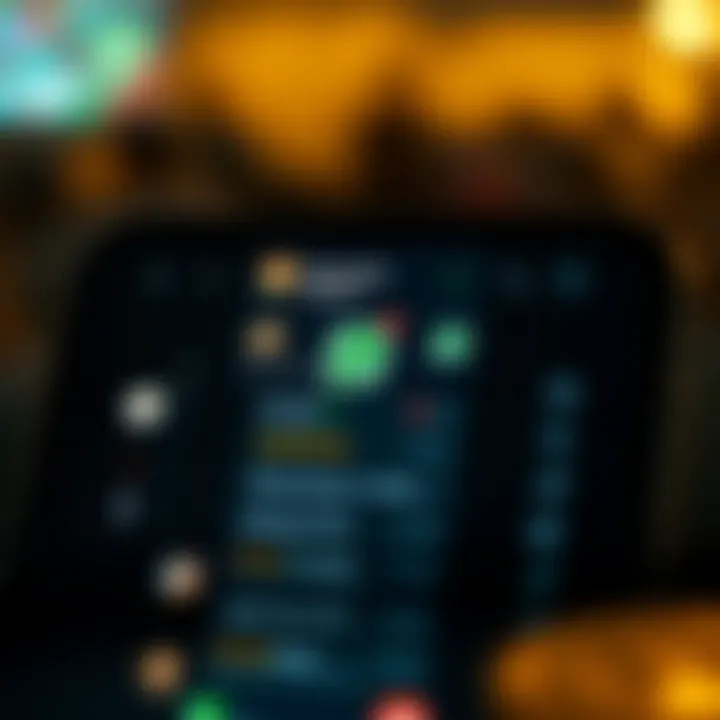 Smartphone screen showing a WhatsApp chat group with crypto market signals and charts