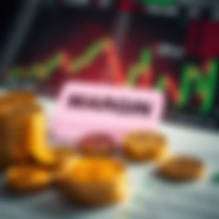 Illustration showing the concept of margin in forex trading with currency symbols and financial charts