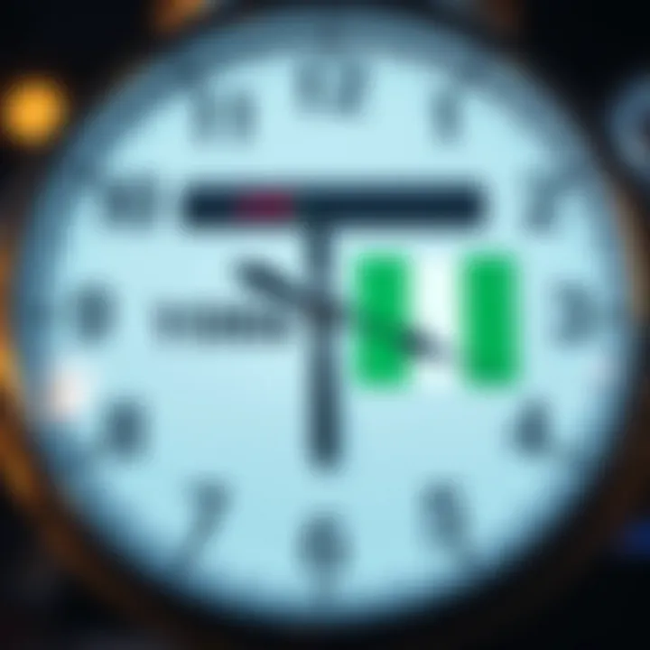 World Clock Displaying New York and Nigerian Time Zones Illustration of a world clock showing the time difference between New York and Nigeria