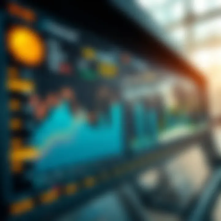 Forecast charts displaying weather patterns and market trends