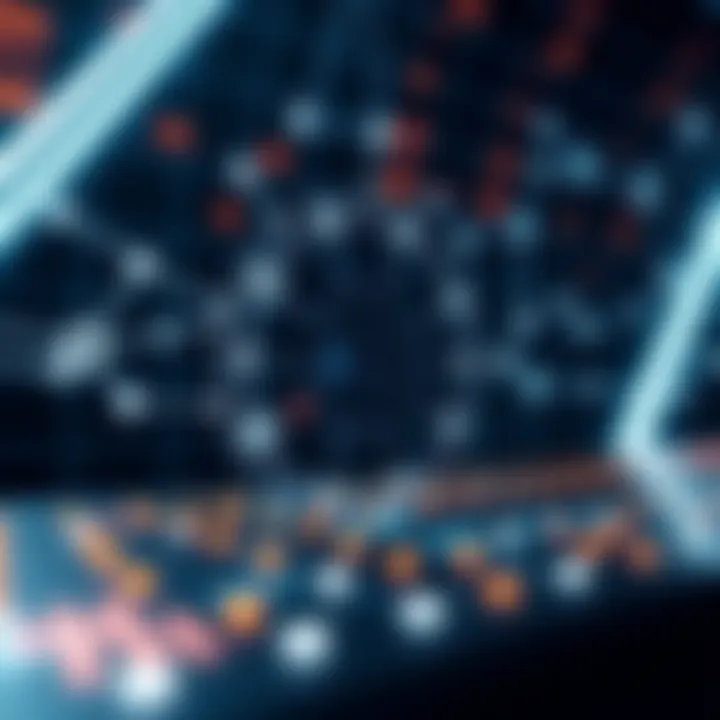 Blockchain Technology and Its Influence on Bitcoin's Future Futuristic digital interface depicting blockchain technology with interconnected nodes