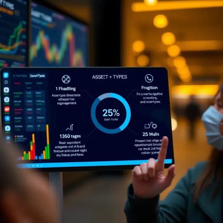 Graphical representation of different asset types and risk management tools available on SmartTrader