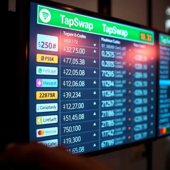 Illustration of various TapSwap codes displayed on a digital screen with a focus on Nigerian users