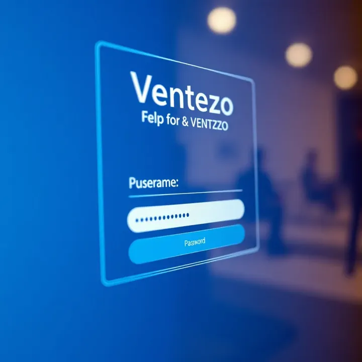 Secure login interface showing username and password fields on Ventezo platform