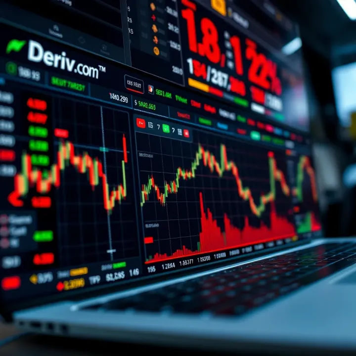 Overview of Deriv.com trading platform interface showcasing various financial instruments
