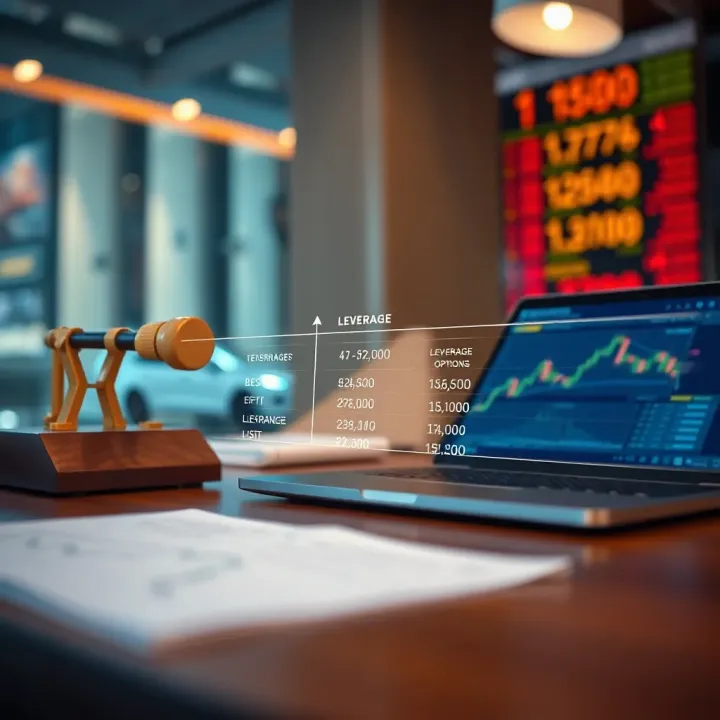 Illustration of leverage options and spread ranges available in Exness accounts