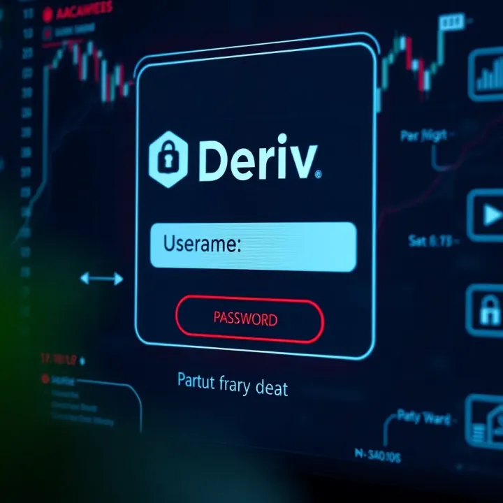 Deriv Platform Login Interface for Secure Access Secure login interface of Deriv platform showing username and password fields