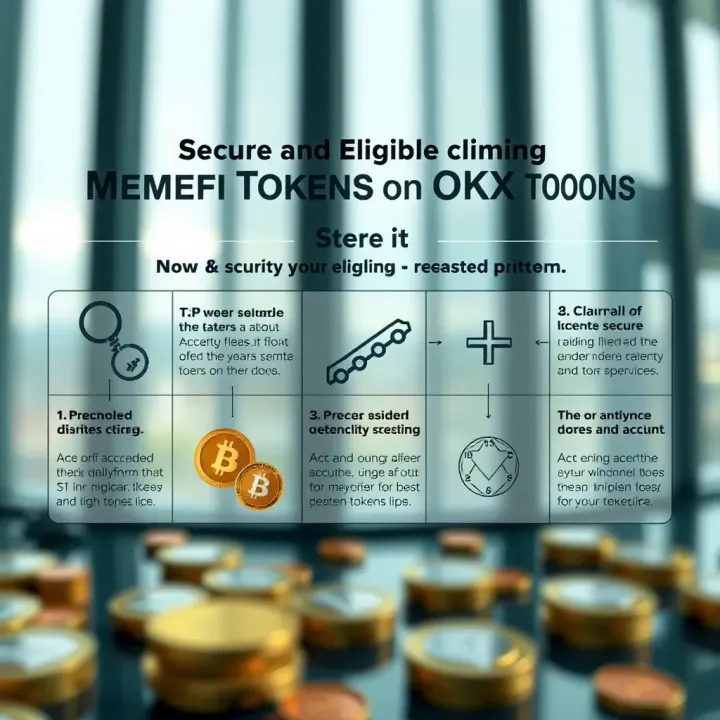 Visual guide illustrating eligibility criteria and secure steps to claim Memefi tokens on OKX