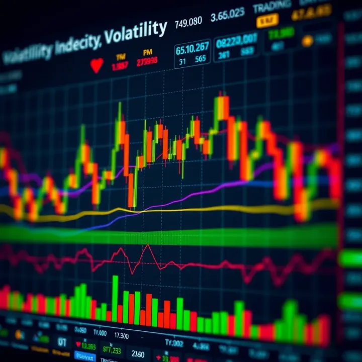 TradingView chart displaying Volatility Index price fluctuations with technical indicators