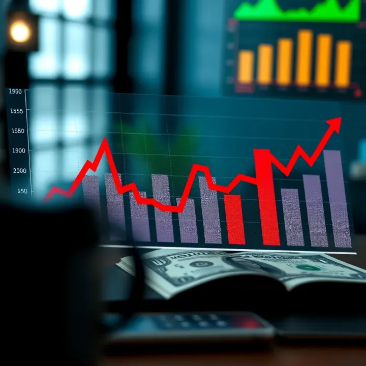 Graph showing fluctuations in the dollar to naira exchange rate over time with economic indicators