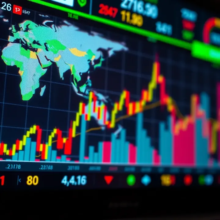 Global Currency Exchange Trends and Analysis Financial chart displaying global currency exchange trends and data analysis