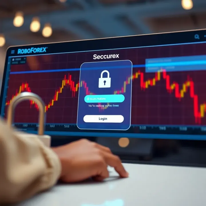 Secure login interface showcasing authentication methods on RoboForex platform