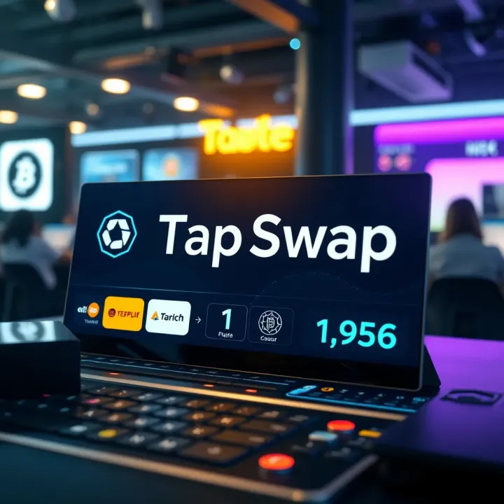 Interface showcasing token swapping on a blockchain platform