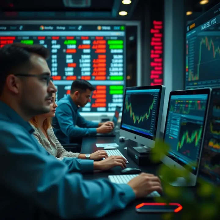 Interactive community features showing traders sharing insights and collaborating on market analysis