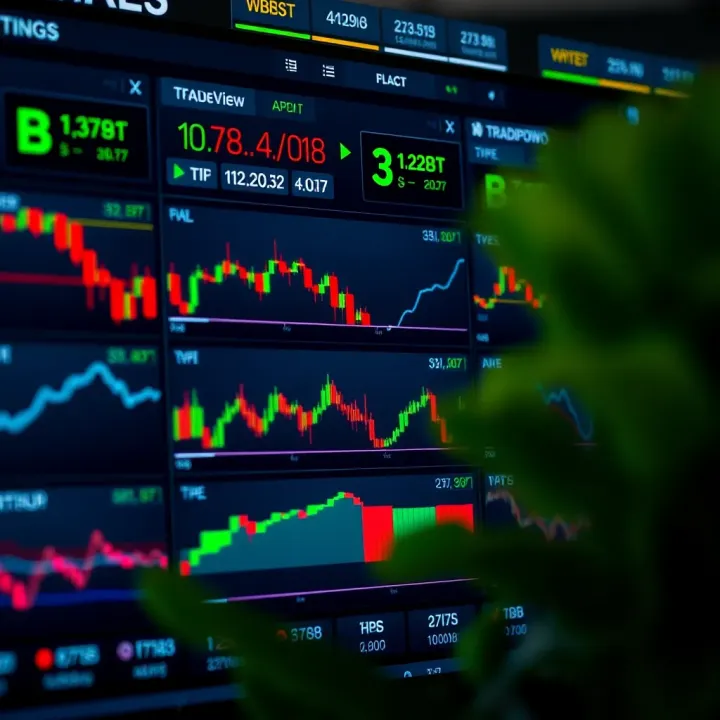 Dashboard showing various charting tools and custom technical indicators on TradingView platform