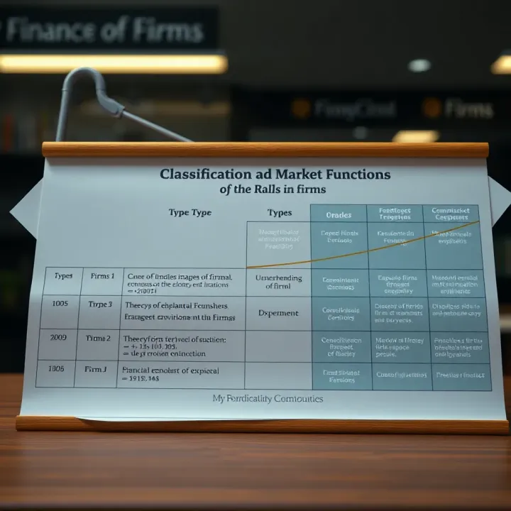 Chart showing different types of firms and their roles within various market environments