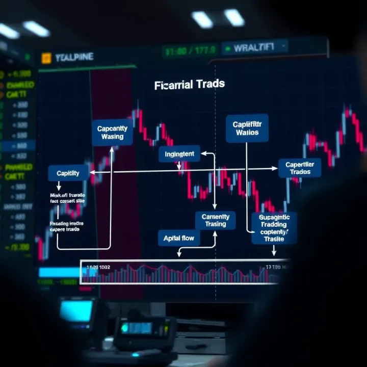 Diagram showing capital flow and trading activity in a proprietary trading firm