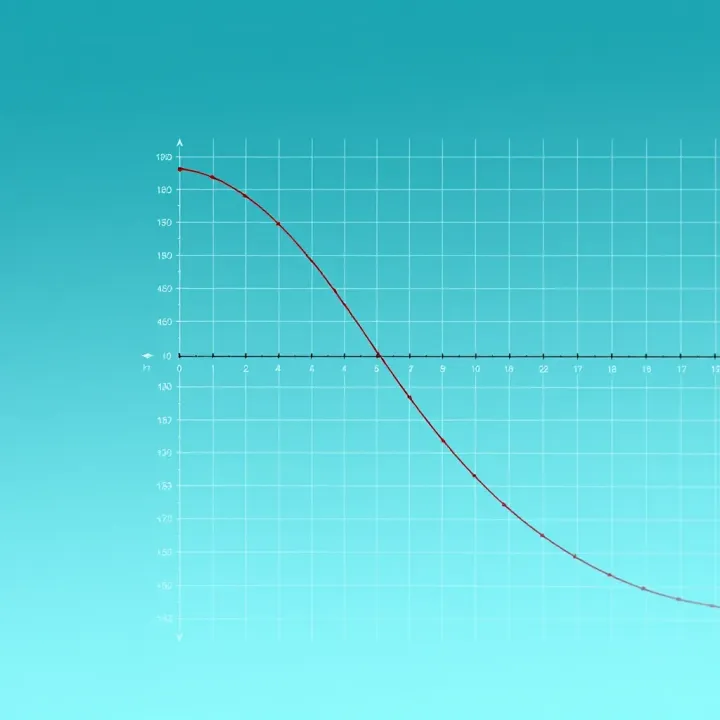 Graph illustrating the curve of the natural logarithm function ln(x) on Cartesian coordinates