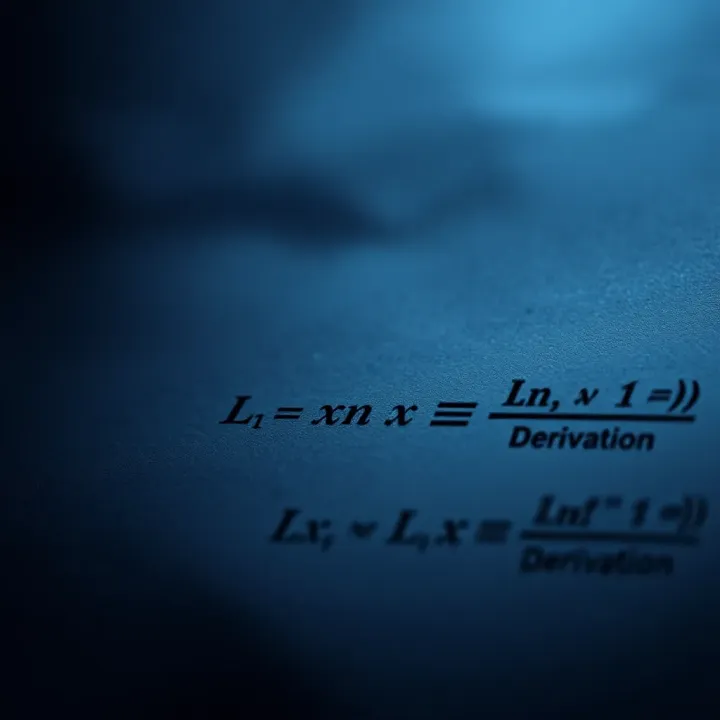 Mathematical derivation showing the differentiation steps using the limit definition and rules for ln(x)