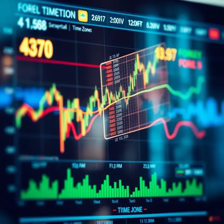 Chart showing forex market sessions across different global time zones