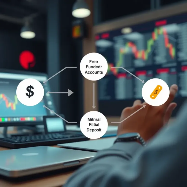 How Free Funded Forex Accounts Function Without Deposit Diagram showing how free funded forex accounts operate without requiring an initial deposit