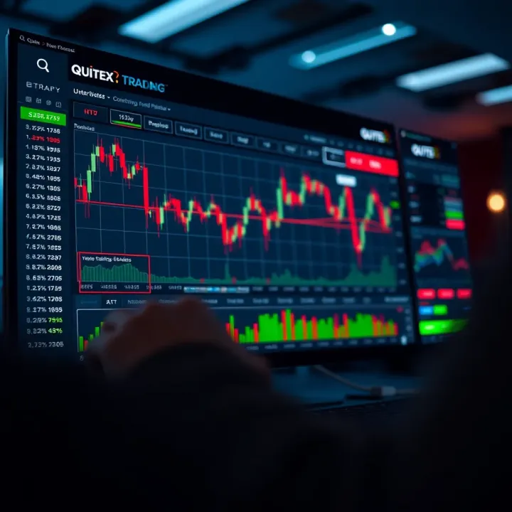 Interface of an online trading platform illustrating trading charts and options