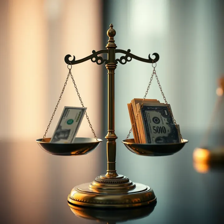 Illustration of legal scales balancing money and digital security in Nigeria