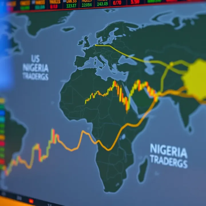 World map highlighting US and Nigeria to show forex trading session overlap
