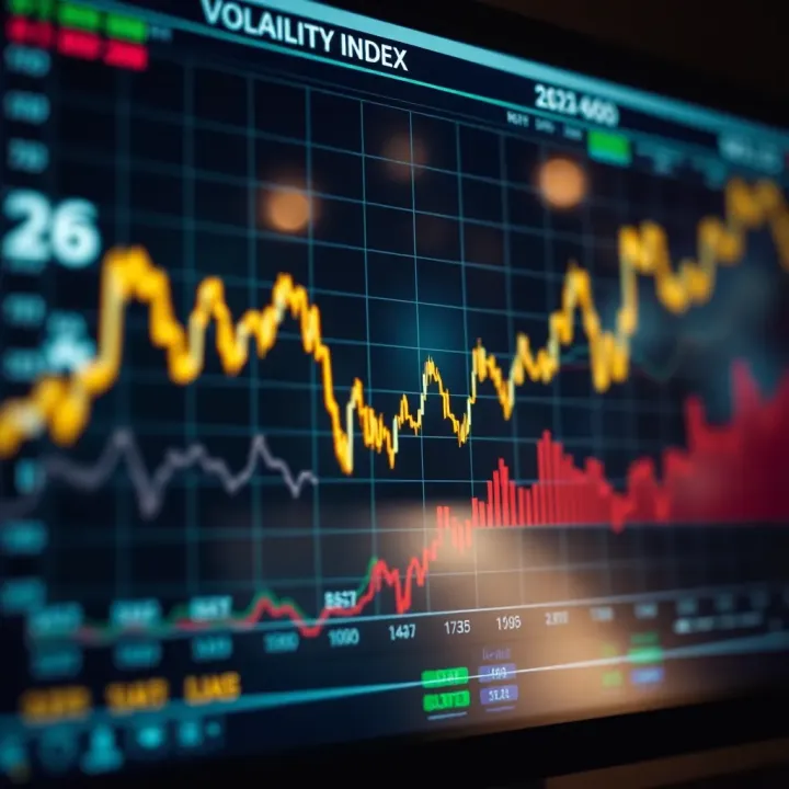 Graph showing fluctuations of the volatility index over time indicating market uncertainty