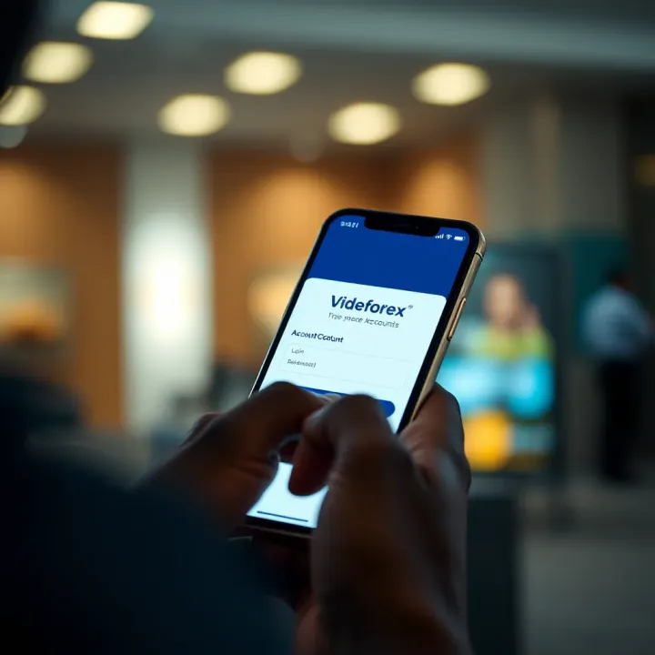 User entering login credentials on Videforex mobile app interface