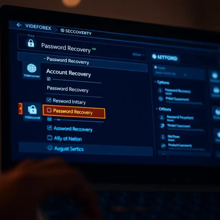 Secure password recovery screen showing options for account protection