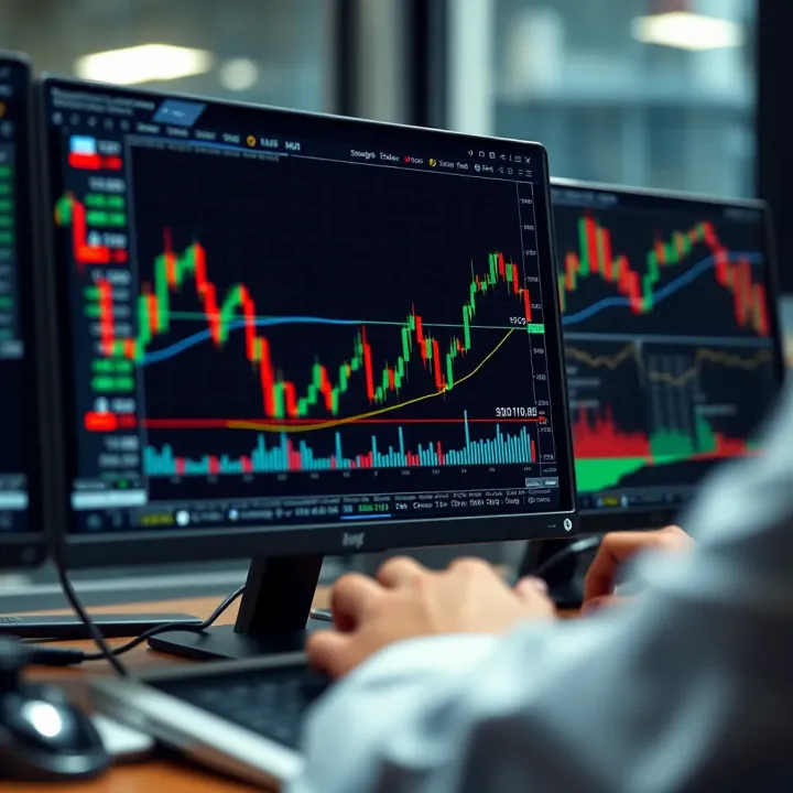 Binary trading strategy setup on TradingView highlighting entry points and trend lines