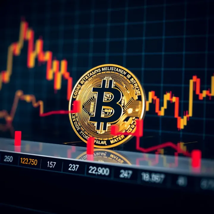 Graph showing Bitcoin price fluctuations and market trends over time